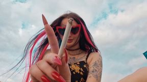 Smoking fetish. Which smoke excites you more: cigarette smoke or stick smoke?