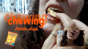 Chewing potato chips
