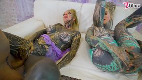 2 Hot Heavily Tattooed Teens Hard Fuck World Champion, ATM, Gapes, Facial