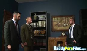 Hot Rich Kelly leads his colleagues in a hot jerking of session before anal fucked