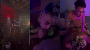 orgia com dotados leitando passivo rabudo