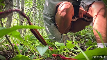 Daring Outdoor Piss Ritual in Park - Kinky Mary Drinks Everything