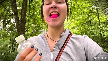 Daring Outdoor Piss Ritual in Park - Kinky Mary Drinks Everything