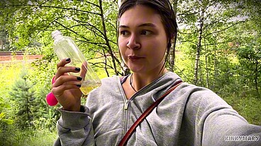 Daring Outdoor Piss Ritual in Park - Kinky Mary Drinks Everything