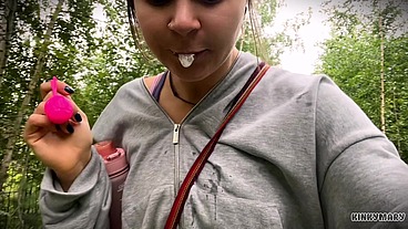 Daring Outdoor Piss Ritual in Park - Kinky Mary Drinks Everything