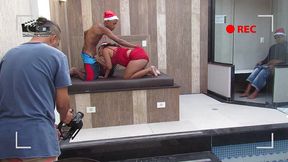 backstage: bastidores da gravacao cena de natal. rubens badaro wallif santos