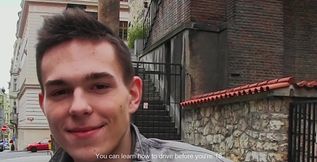 Brown-haired dude is picked up from the streets