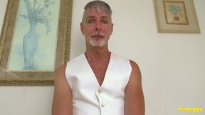 ManPuppy: DILF Richard Lennox grabs big dick to wank in his apartment after club