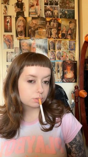 Sexy girl smokes for You