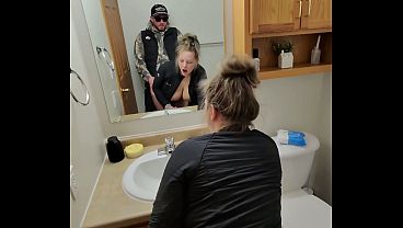 Sneaky Fuck with Horny Girl in Bathroom