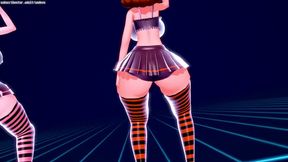 Horny Princesses Strip for Chocolate Cream Fun in Hentai MMD Fantasy