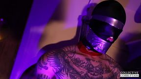 Tattooed Ravyn Alexa in intense femdom latex bondage scene