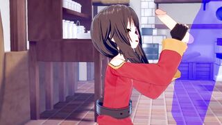 KonoSuba Anime - Megumin Rough Sex [Handjob, Fellatio and fucked] - Japanese oriental Manga cartoon game porn