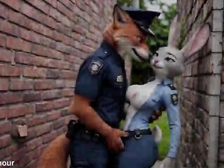 Fur Zootopia: Judy Hopps and Nick Wilde - Cunning Fox Bangs Bunny after work