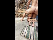 I watch my innocent brunette neighbor with big buttocks, and I can't help but penetrate her anal