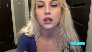 Blonde Shemale Masturbates