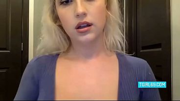 Blonde Shemale Masturbates