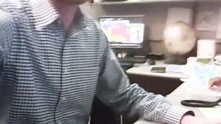 Big-Cocked Dad Strokes at the Office