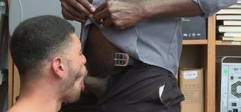 BIG BLACK COCK Officer Blows and Raw Rammed His Sexy jock Susp