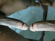 cock cum teasing watch it oozing down my mirror
