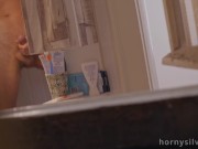 Secretly caught jerking off in the bathroom after workout.