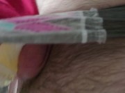 Peeingon my chest and In a fresh pullup diaper , moans and groans