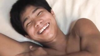 Tied up Asian teen gets sexy tickling that made him moan