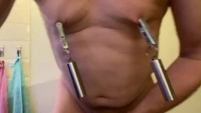Gay Man Explores BDSM With Nipple Clamps In Intense Masturbation Session