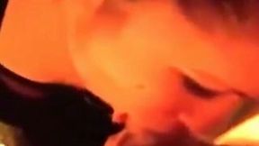 Dark haired happy wife of my buddy is busy with jerking off and sucking him
