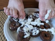Feet VS Donuts And Whipped Cream