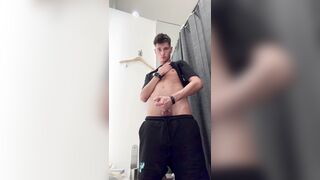 Youngster faps his manstick in fitting apartment