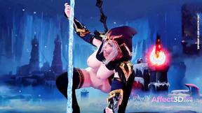 ”Lewd 3d babes showing their pole dance skill in a naughty animation”