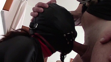 MILF mouth-fucked with ring gag
