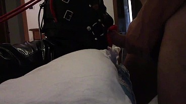 MILF mouth-fucked with ring gag
