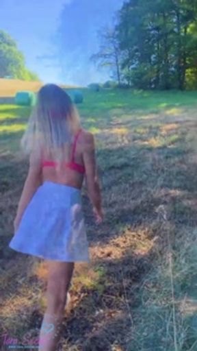 Tara Secret - Stranger Jerking on a Field and calling Random Hot Girl for help! Sexy Outdoor Blowjob