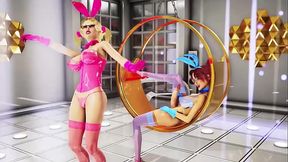 Bunnies Riot Sexy Girl'_s Dance In Front Horny Futa