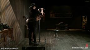 ”Redhead with neck trapped in device”