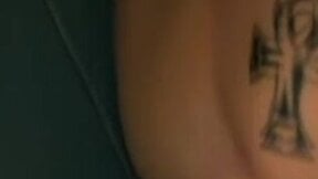 Dirty guy Justin oozed cum after wanking his long hard cock in the bathroom