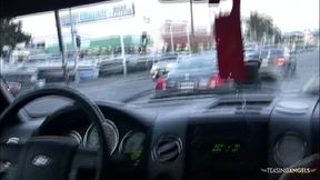 The second the blonde got into his car she realized how hard he would thrust