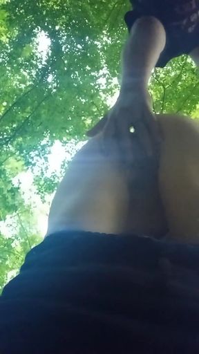 Wife Fucked Outside, Pussy Flowing with 2 Creampies