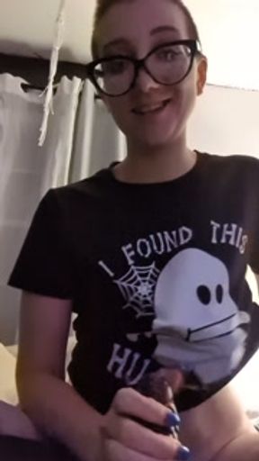 Horny milf tells you how to jerk off while masturbating