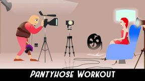 Pantyhose Workouts in Red leotard