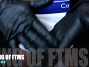 HD: FTM Transman Jerks THICK COCK with Black Latex Gloves (LATEX FETISH)