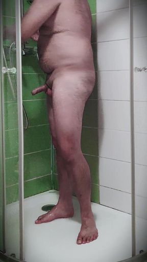 Taking a Shower and Quick Horny Jerk Off