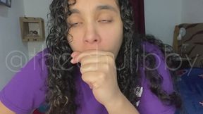 Coughing, Tears & Nose Blowing After a Deep Smoke