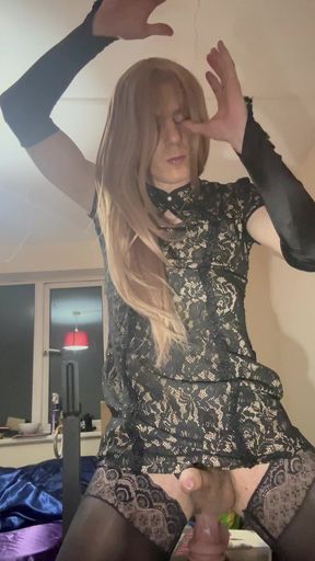 Jess Silk Rides Dildo