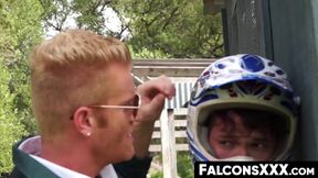 FalconsXXX.com - Young gay rough ass fucked by a muscular, blond, uniformed hunk