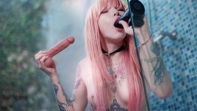 marin kitagawa sucking 2 toys, fucking pussy & squirting