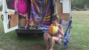 Fayth In Bikini Destroys Beachballs & Leaves a Mess - WMV