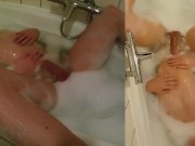 Playtime in bath with mesh underwear, ass play and cum